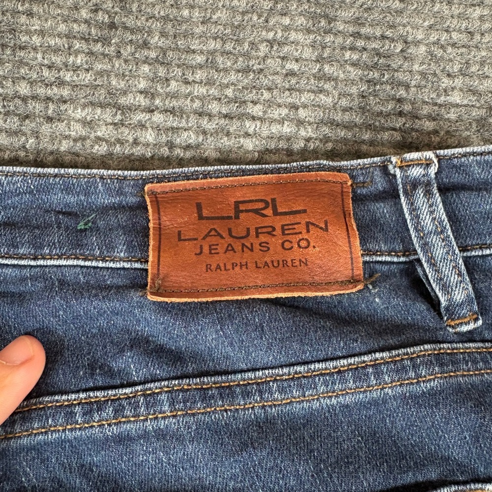 Lauren Ralph Lauren Jeans Co Womens 14 Dark Wash Straight Leg Stretch Denim Blue - Picture 3 of 7